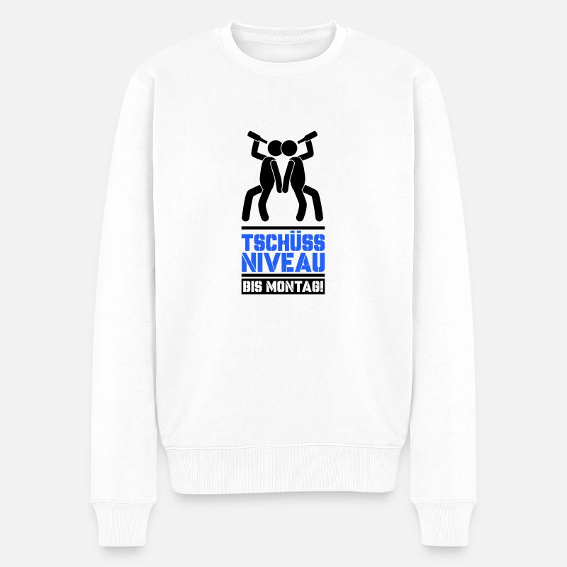 tschüss niveau 02 - Männer Premium Bio Pullover - Weiß