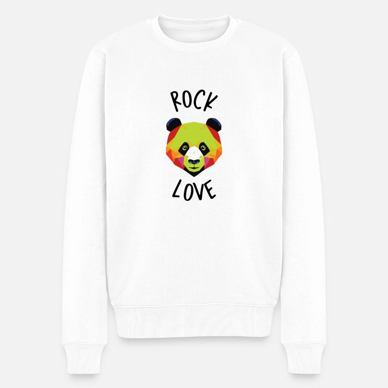 Rock-Liebe! - Männer Premium Bio Pullover - Weiß