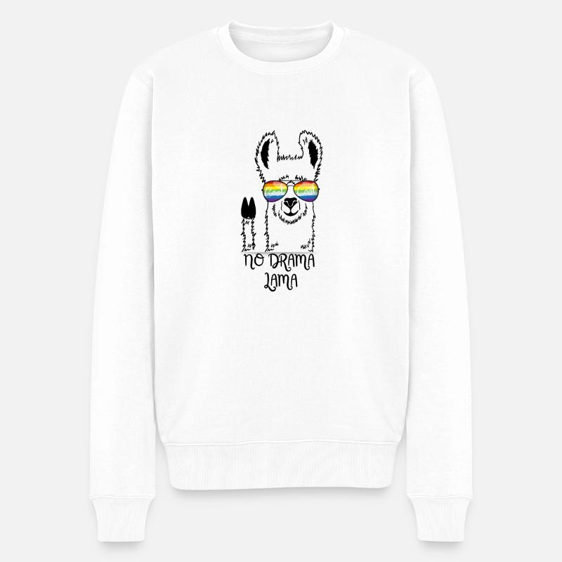 Pas de drame Lama - Pull Premium bio Homme - blanc