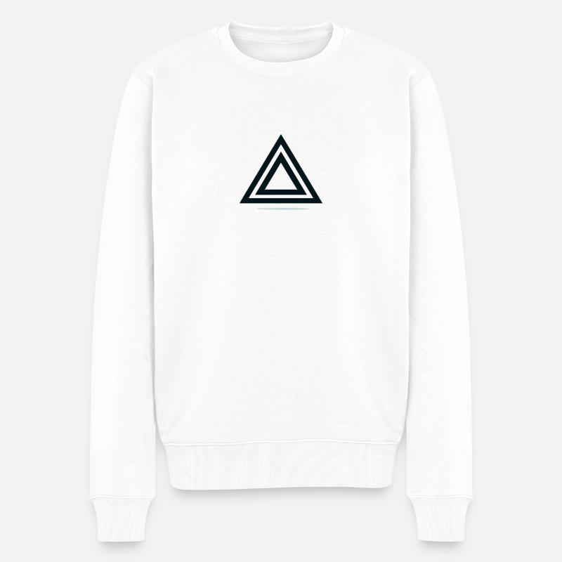 Double Pyramid - Männer Premium Bio Pullover - Weiß