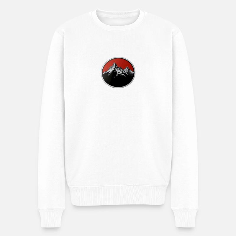 Schweizer Berge - Männer Premium Bio Pullover - Weiß