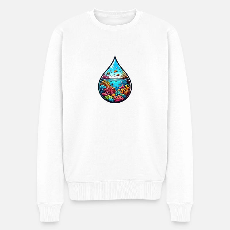 Wassertropfenozean - Männer Premium Bio Pullover - Weiß