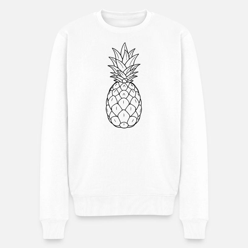 Minimalistic Pineapple - Männer Premium Bio Pullover - Weiß