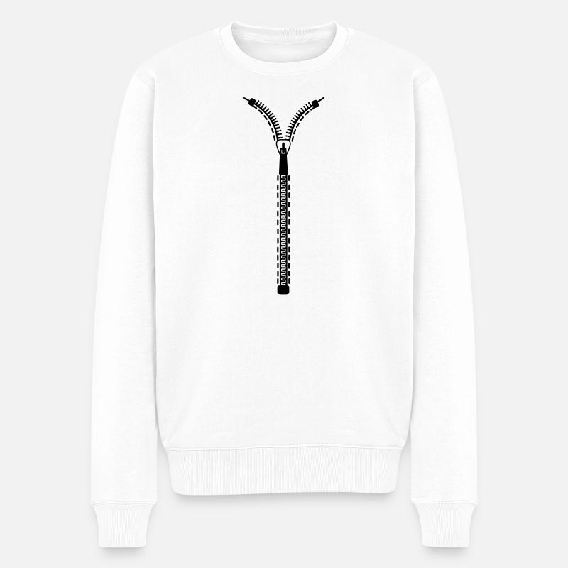 Fermeture éclair - Pull Premium bio Homme - blanc