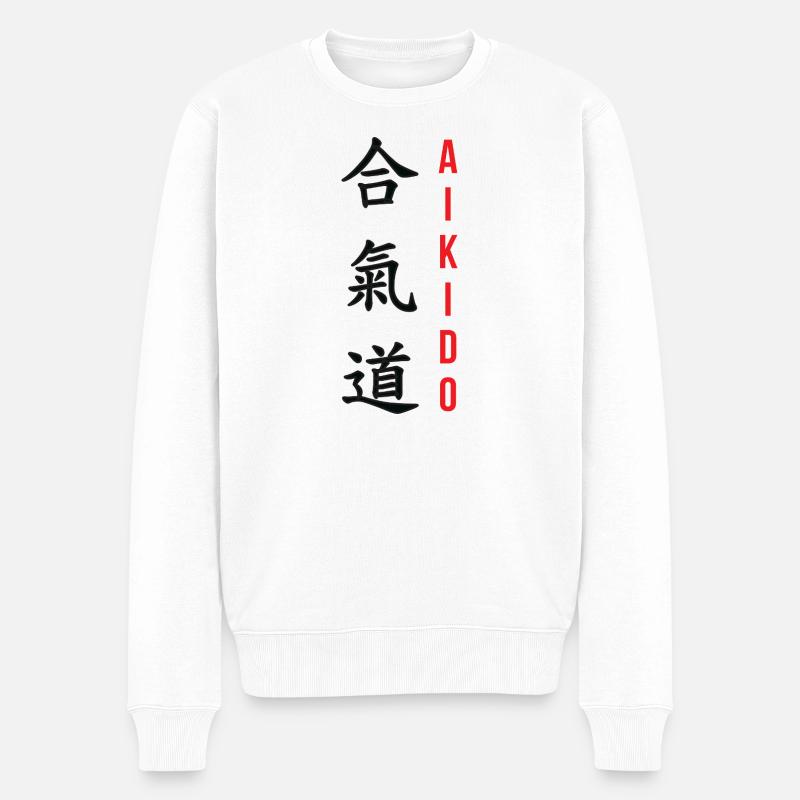 Aikido – Kampfsport – Aikido - Männer Premium Bio Pullover - Weiß
