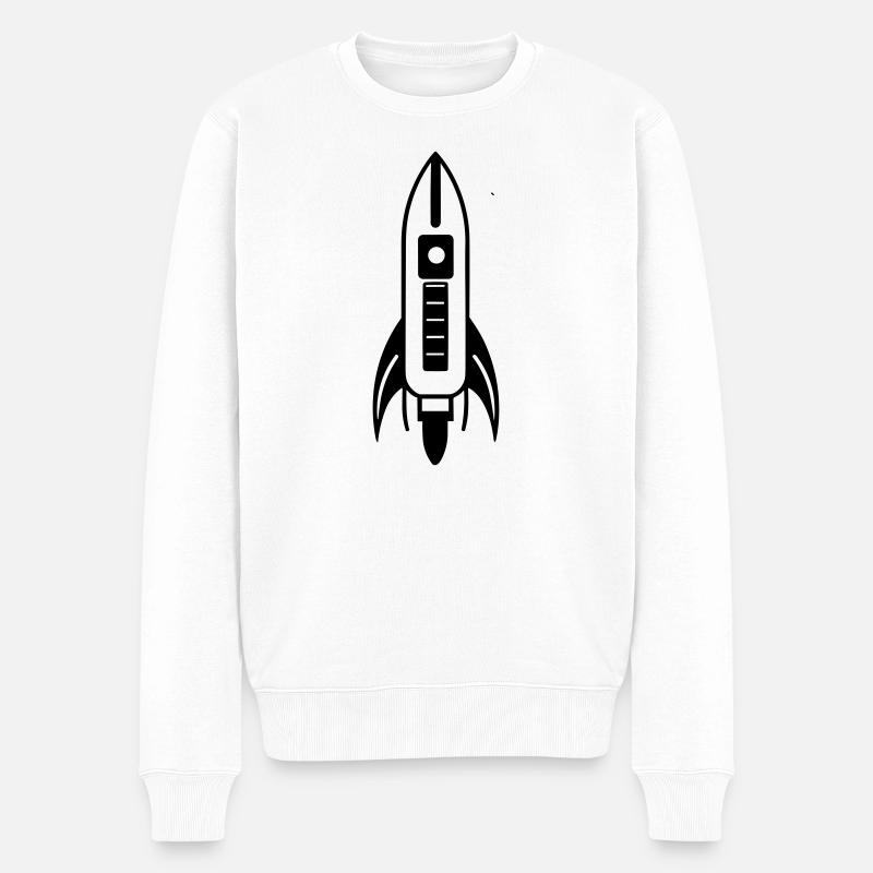 Rakete - Männer Premium Bio Pullover - Weiß