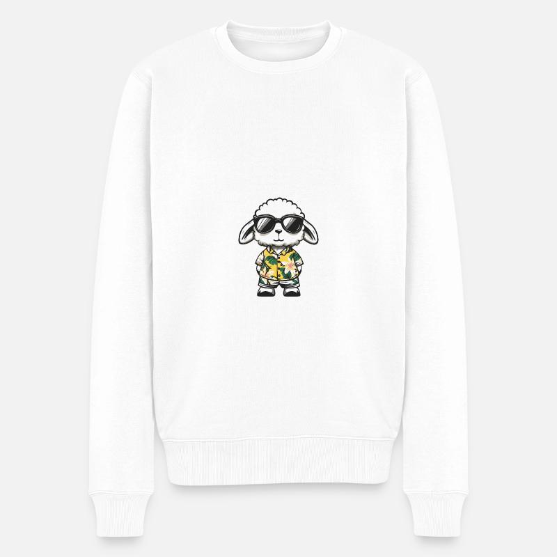 Mouton Bande dessinée Vacances - Pull Premium bio Homme - blanc