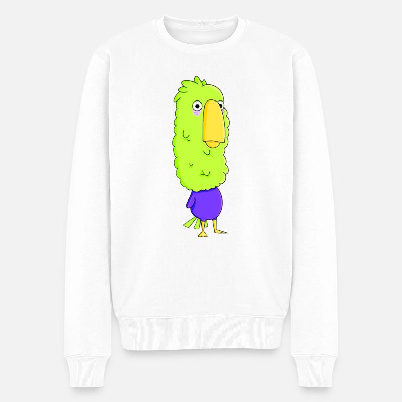 Psycho Piaf - Männer Premium Bio Pullover - Weiß