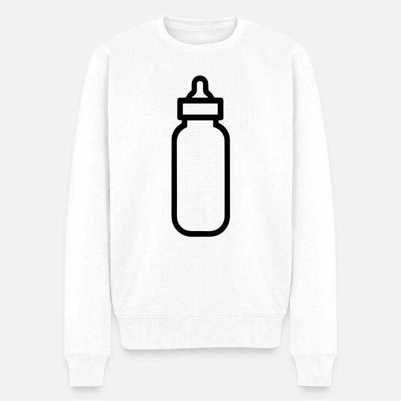 Flasche - Männer Premium Bio Pullover - Weiß