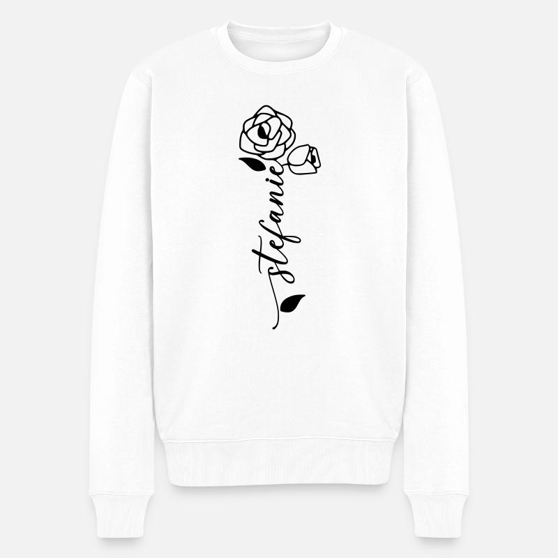 Stefanie Nom Prénom Fleur - Pull Premium bio Homme - blanc