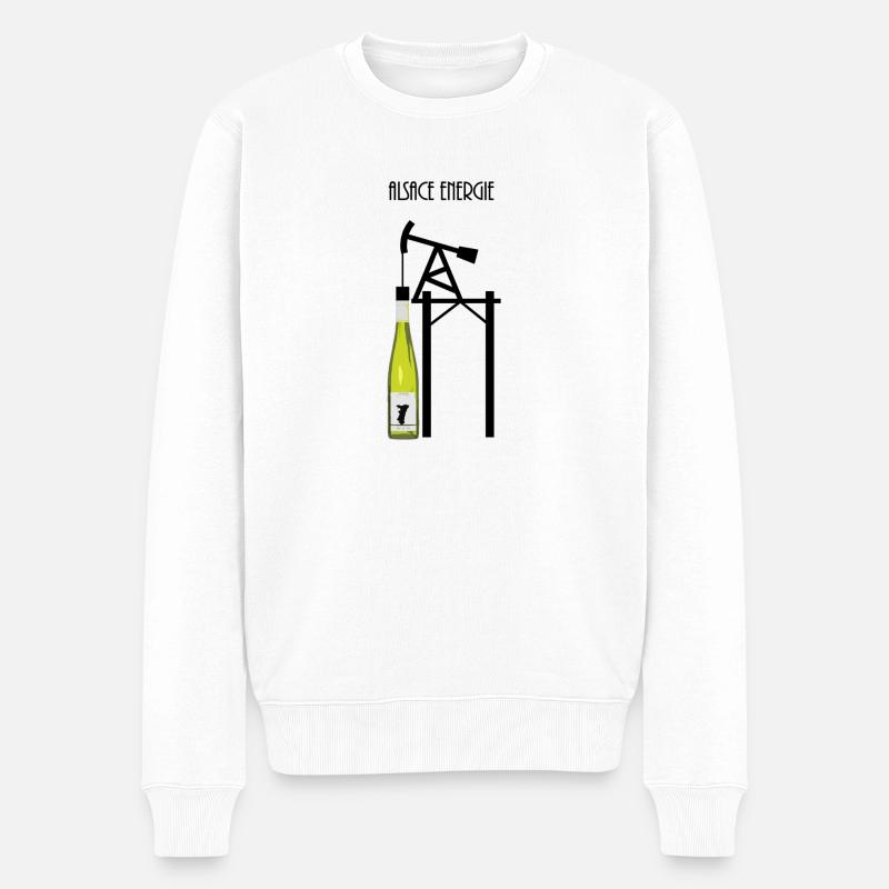 Elsass Energie - Männer Premium Bio Pullover - Weiß
