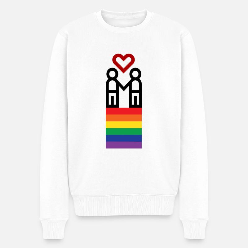 Gay Love - Männer Premium Bio Pullover - Weiß