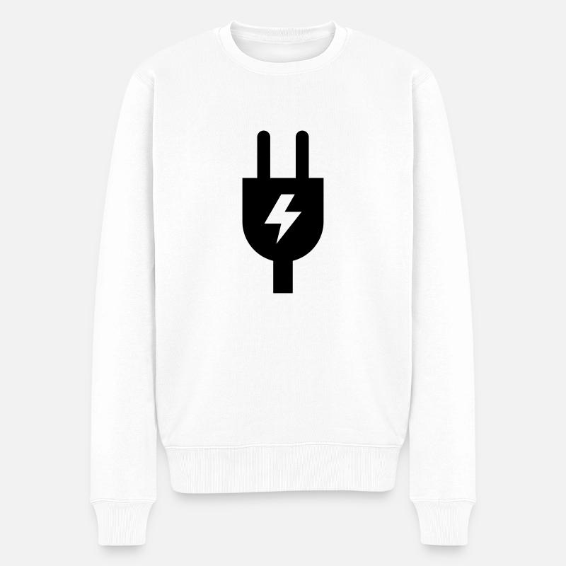 Stecker - Männer Premium Bio Pullover - Weiß