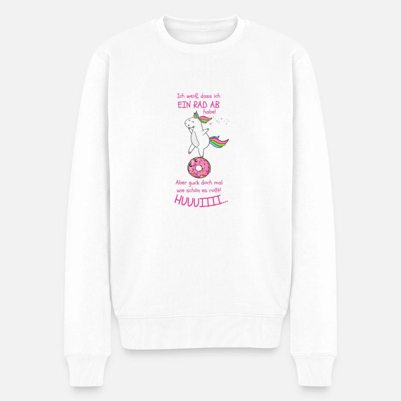 Einhorn - Männer Premium Bio Pullover - Weiß