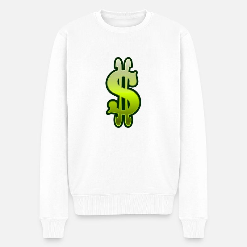 Dollar - Männer Premium Bio Pullover - Weiß