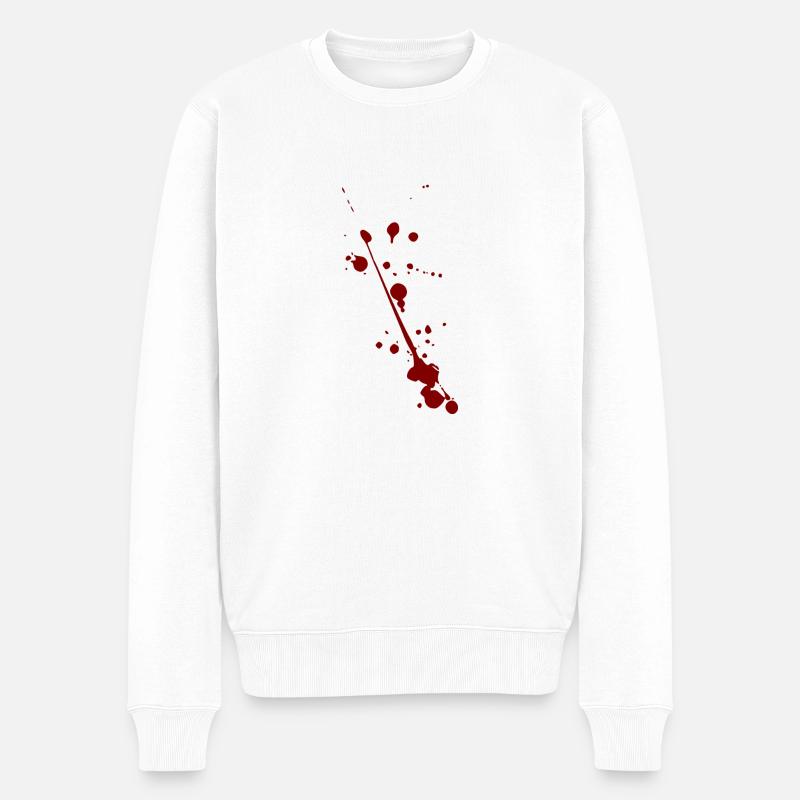 éclaboussures d'éclaboussures de sang Halloween - Pull Premium bio Homme - blanc