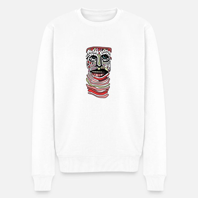 LONG NECK - Männer Premium Bio Pullover - Weiß