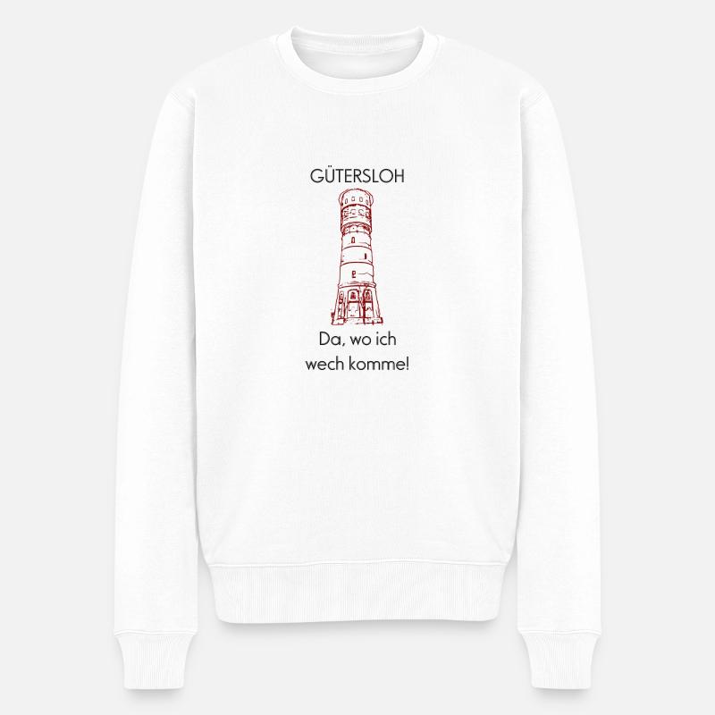 Gütersloh château d'eau rouge - Pull Premium bio Homme - blanc