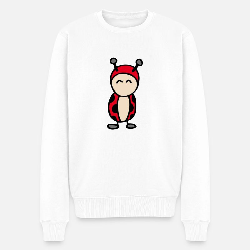 Marienkäfer - Männer Premium Bio Pullover - Weiß