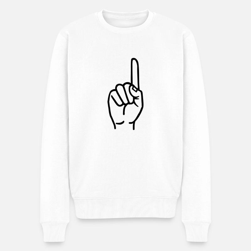 Doigt - Pull Premium bio Homme - blanc