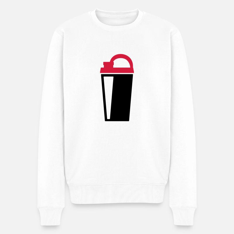 Protein Shaker - Männer Premium Bio Pullover - Weiß