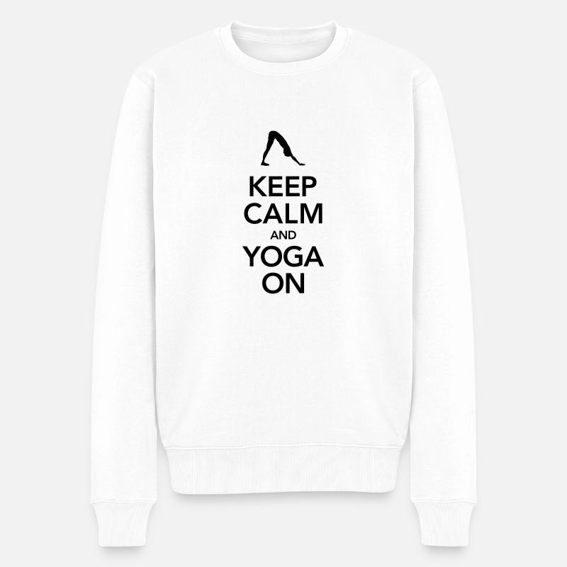 Keep Calm And Yoga On - Pull Premium bio Homme - blanc
