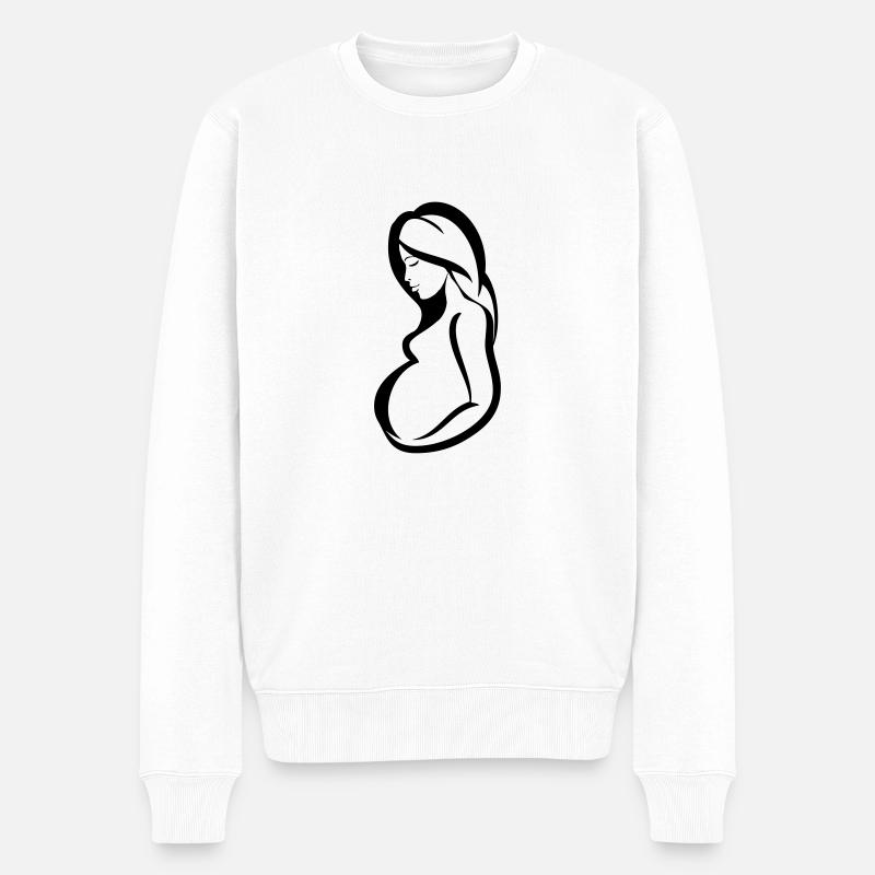 Schwanger sinnlichkeit - Männer Premium Bio Pullover - Weiß