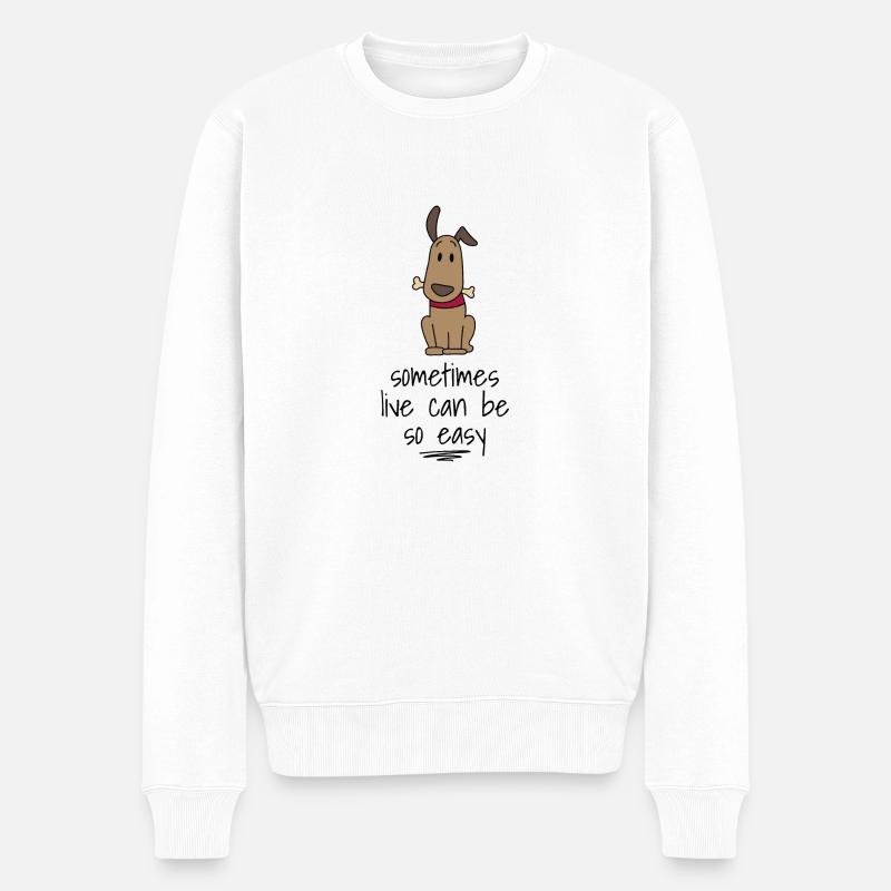 Hund - Männer Premium Bio Pullover - Weiß