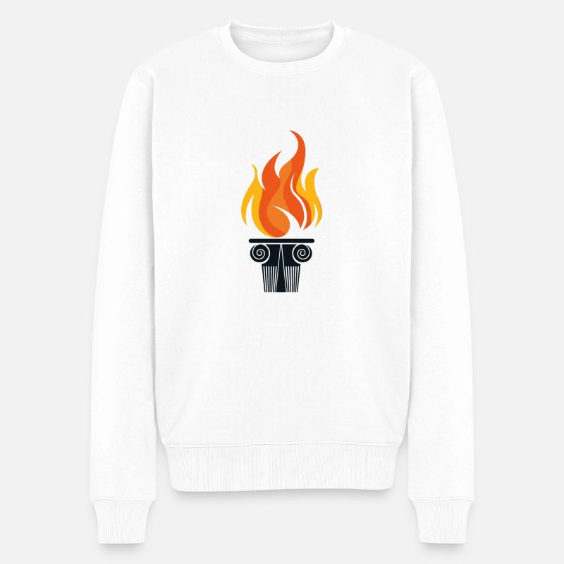 Fackel-Symbol - Männer Premium Bio Pullover - Weiß