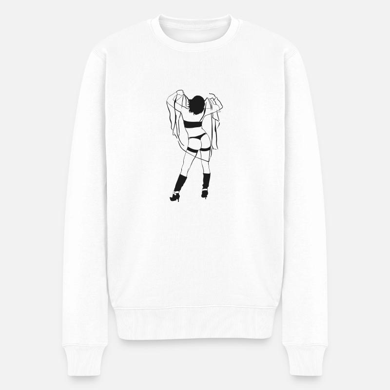 SEXY TAENZERIN - Männer Premium Bio Pullover - Weiß