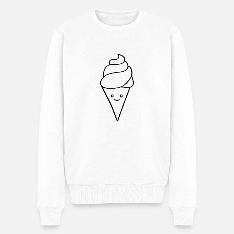 Icecream Smile - Männer Premium Bio Pullover - Weiß