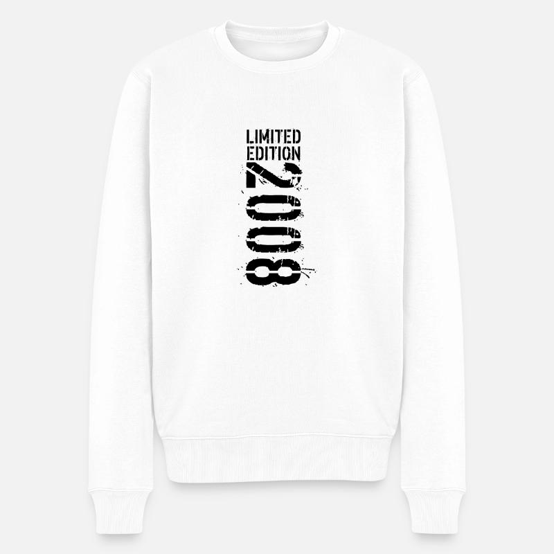 LIMITED EDITION 2008 SCHWARZ - Männer Premium Bio Pullover - Weiß