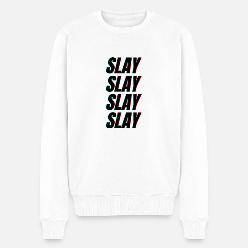 Slay3D - Männer Premium Bio Pullover - Weiß