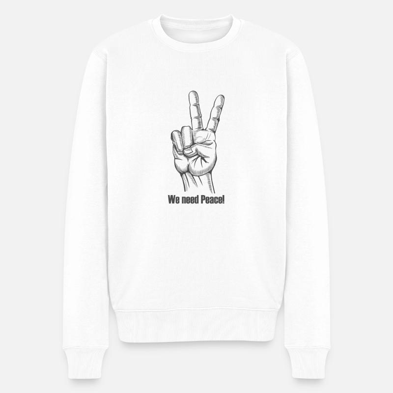 Nous avons besoin de paix A - Pull Premium bio Homme - blanc