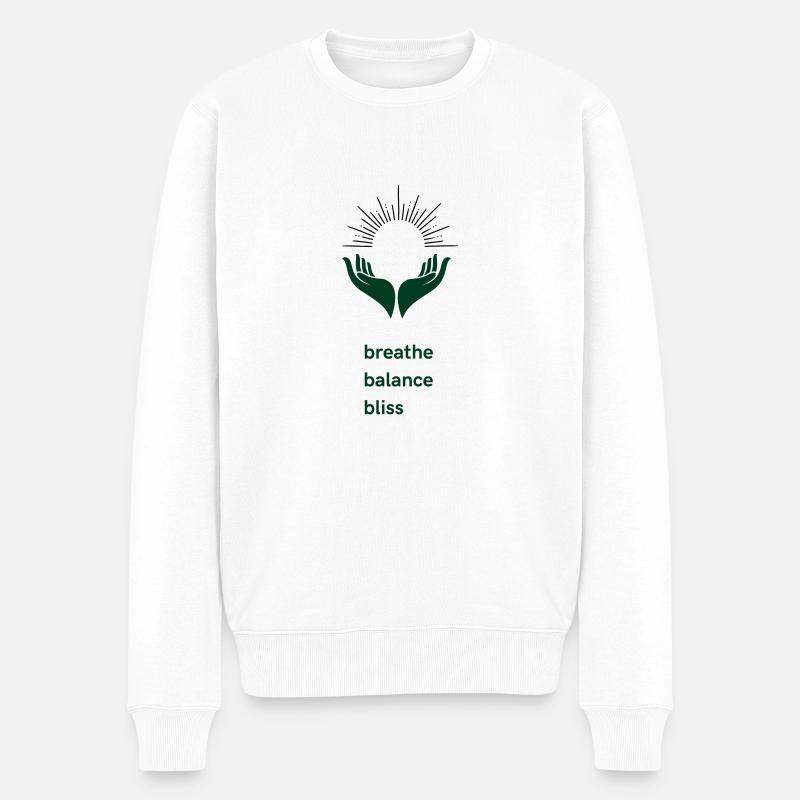 Équilibre et béatitude - Pull Premium bio Homme - blanc