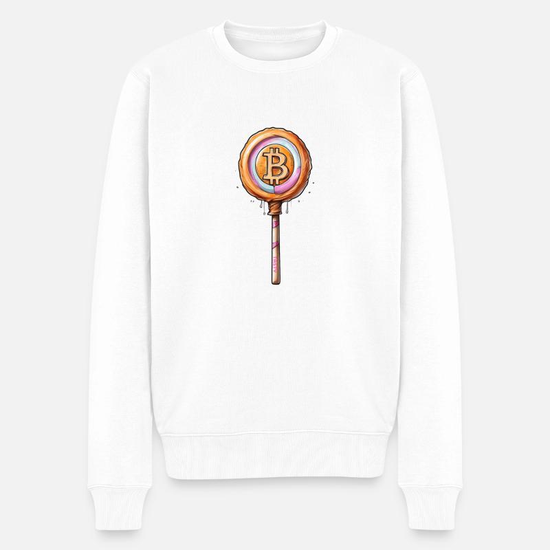 Tasty Bitcoin - Männer Premium Bio Pullover - Weiß