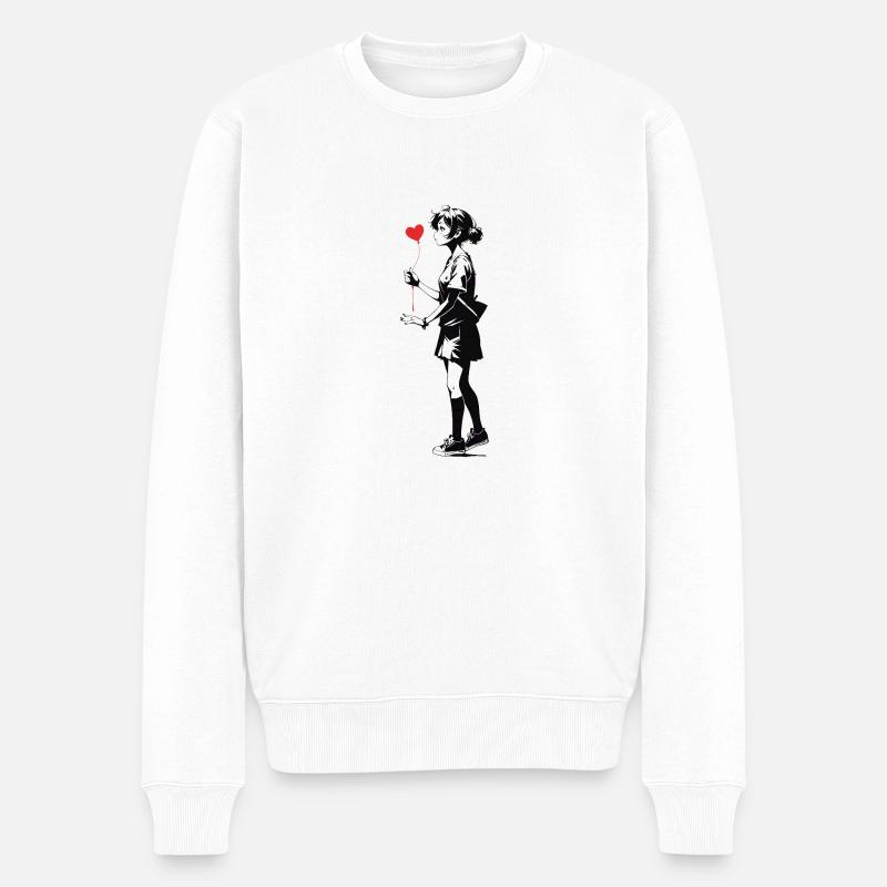 Streetart Mädchen 4534921 - Männer Premium Bio Pullover - Weiß