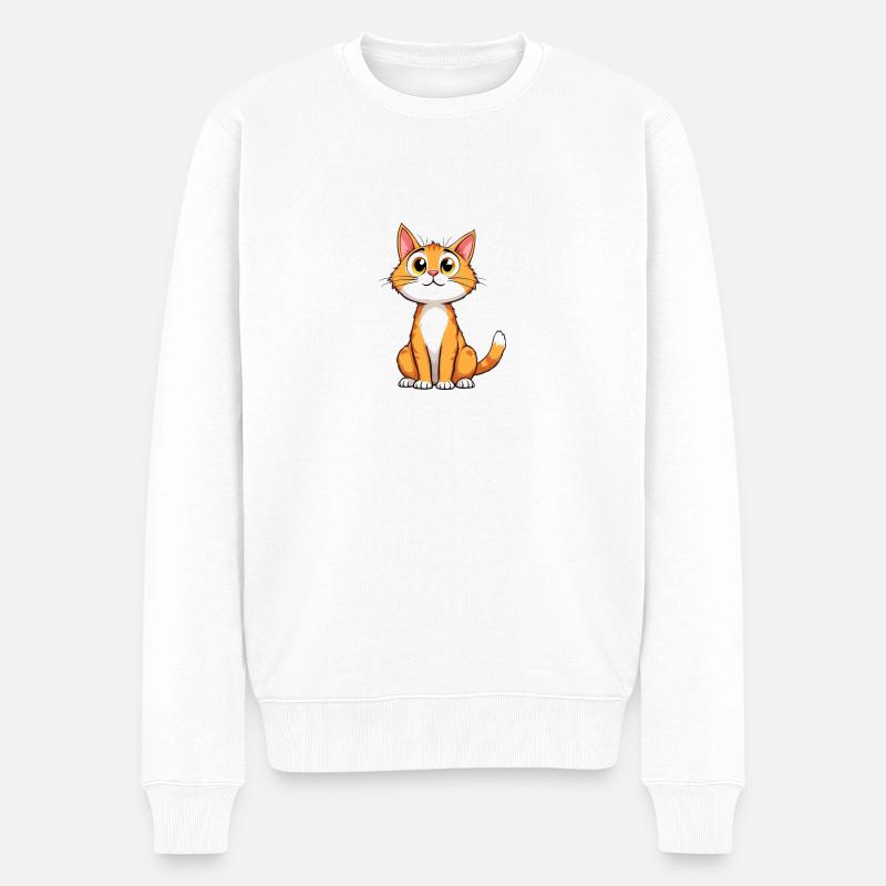 Die niedlichste Katze der Welt - Männer Premium Bio Pullover - Weiß