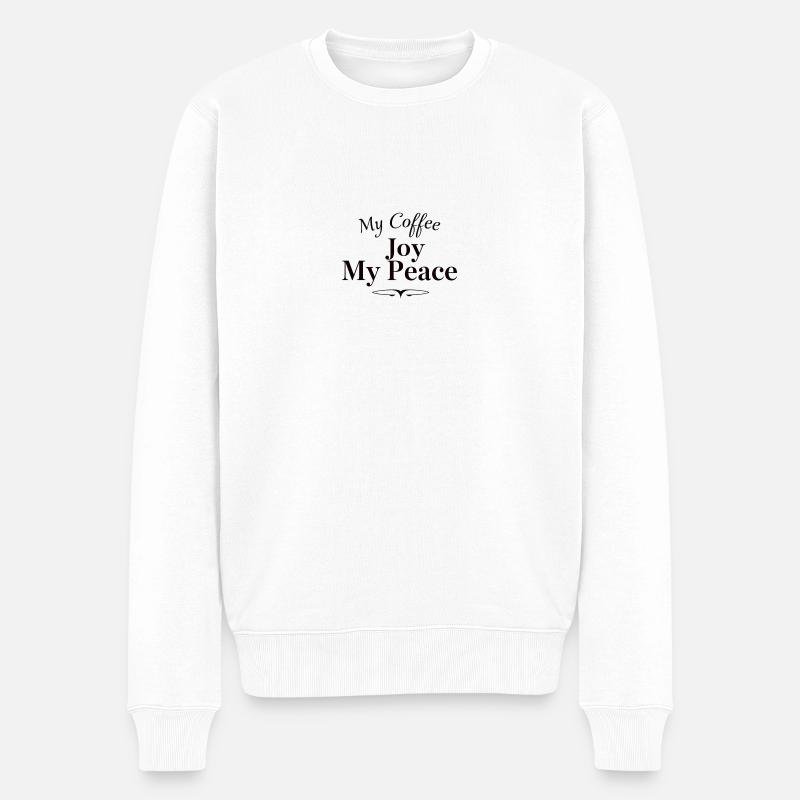 Coffee - Männer Premium Bio Pullover - Weiß