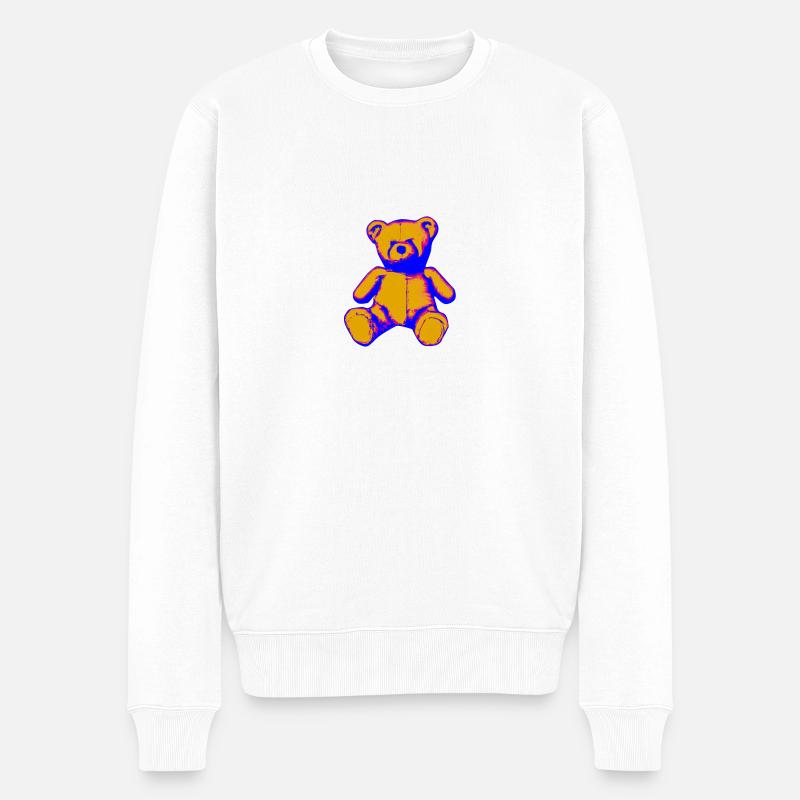 Teddy Bär im Stil - Männer Premium Bio Pullover - Weiß