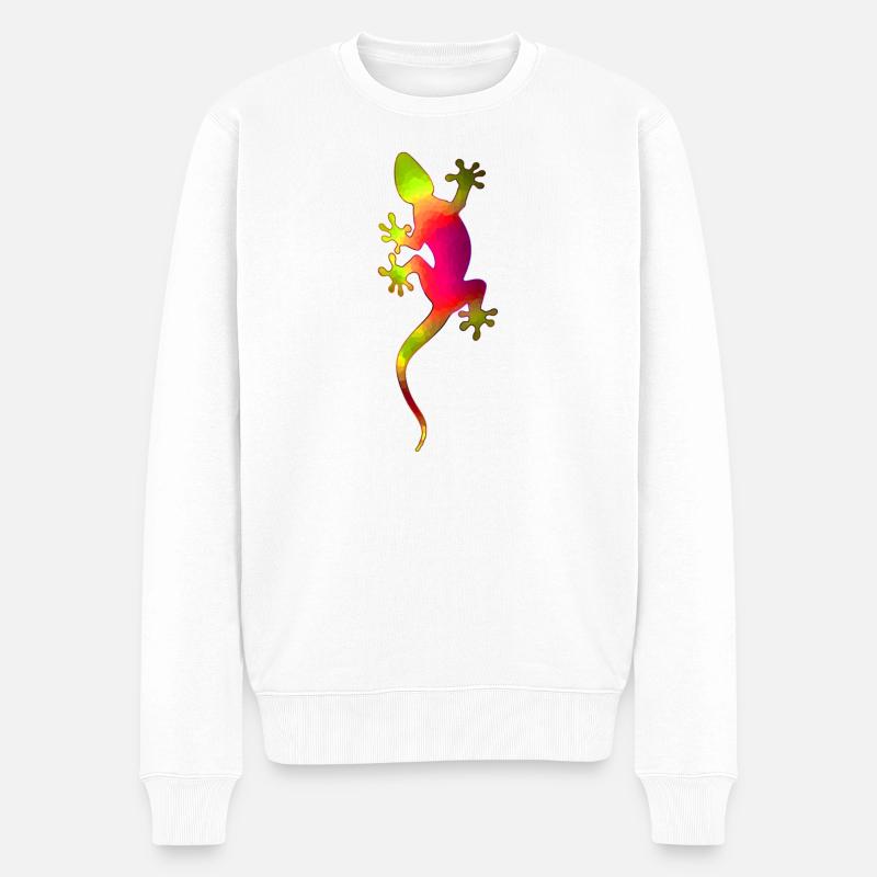 Gecko 1.1 - Männer Premium Bio Pullover - Weiß
