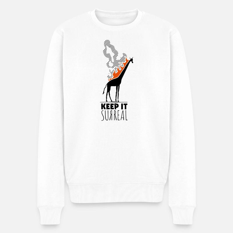 Surreale Giraffe – Keep it Surreal für Kunstfans - Männer Premium Bio Pullover - Weiß