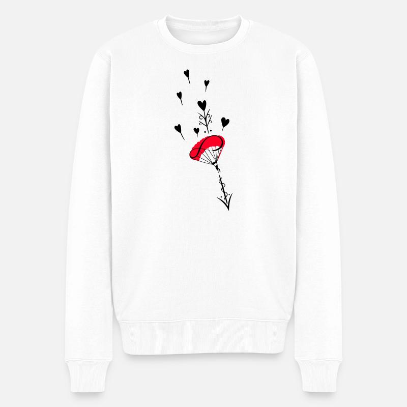 Fallschirmspringer mit Infinity Symbol - Männer Premium Bio Pullover - Weiß