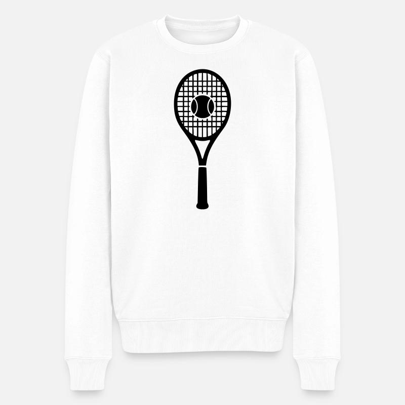 raquette_de_tennis - Männer Premium Bio Pullover - Weiß