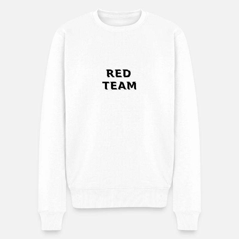 Red Team - Schwarz - Männer Premium Bio Pullover - Weiß