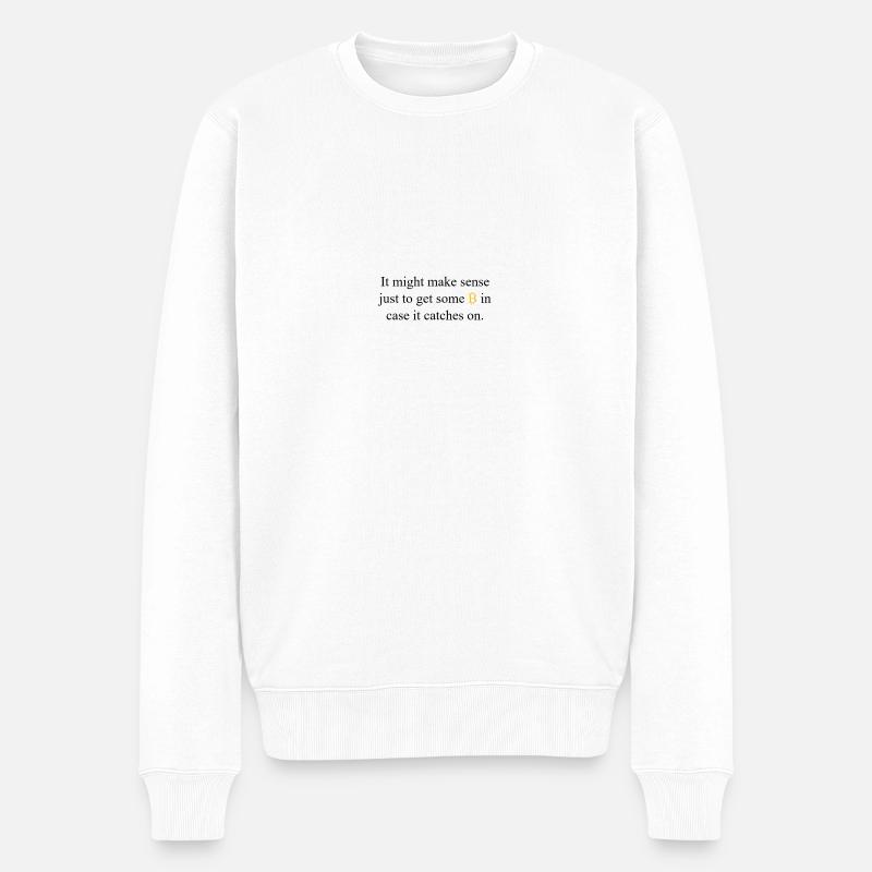 ₿TeeSee - Männer Premium Bio Pullover - Weiß