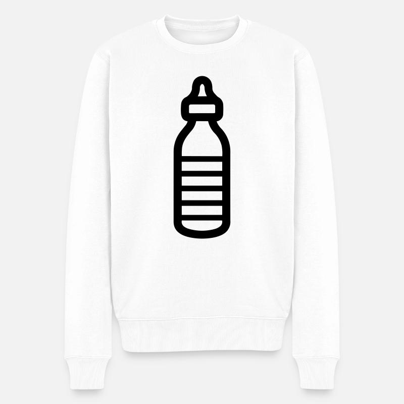Flasche - Männer Premium Bio Pullover - Weiß