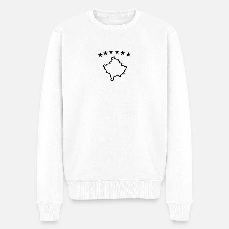 Kosovo - Männer Premium Bio Pullover - Weiß