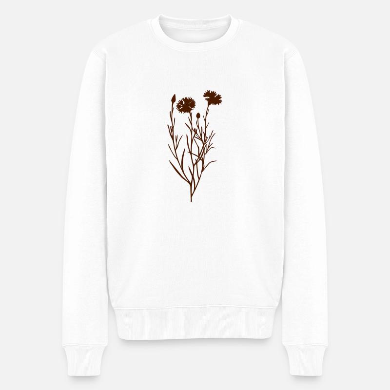 Kornblume - Männer Premium Bio Pullover - Weiß