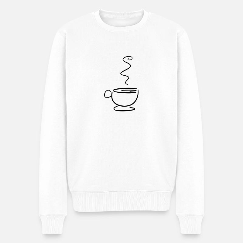 Kaffee - Männer Premium Bio Pullover - Weiß